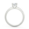 0.65 Carat Round Cut I1 Clarity E Solitaire Pave Natural Diamond Engagement Ring 14K White Gold