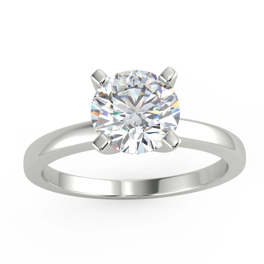 1.27 Carat Round Cut VVS2/H Natural Solitaire Diamond Engagement Ring 14K White Gold