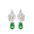 1.80 Carat Natural Zambian Emerald Stud Earrings SI/HI Diamond 14k White Gold