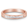 10K Rose Gold over .925 Sterling Silver 1/5 Cttw Natural Diamond Channel-Set Stackable Band Ring (H-I Color, I1-I2 Clarity)