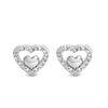 925 Sterling Silver 1/6 Cttw Diamond Open Double Heart Stud Earrings - Choice of Diamond Color