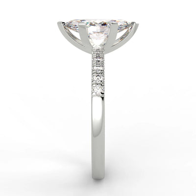 1.38 Carat Marquise Cut VS2/E Solitaire Pave Natural Diamond Engagement Ring 14K White Gold