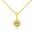 14K Yellow Gold Plated .925 Sterling Silver Brilliant Round Cut Diamond Solitaire Milgrain 18" Pendant Necklace