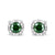 Sterling Silver Rose Cut Treated Green Diamond Solitaire Stud Earrings (0.25 cttw, Green Color, I2-I3 Clarity)