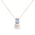 14K Rose Gold 11MM Cultured Freshwater Pearl and 9x7mm Octagon Swiss Blue Topaz Pendant Necklace - 18" Inches