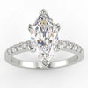 1.38 Carat Marquise Cut VS2/E Solitaire Pave Natural Diamond Engagement Ring 14K White Gold