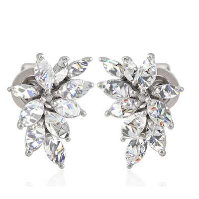 1.40 Carat SI/H Natural Marquise Diamond Stud Earrings 10k White Solid Gold