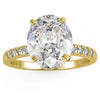 1.10 Carat Oval Cut SI1 Clarity D Solitaire Pave Natural Diamond Engagement Ring 14K Yellow Gold