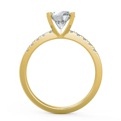 1.10 Carat Oval Cut SI1 Clarity D Solitaire Pave Natural Diamond Engagement Ring 14K Yellow Gold