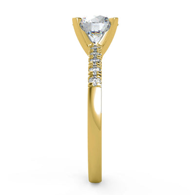 1.10 Carat Oval Cut SI1 Clarity D Solitaire Pave Natural Diamond Engagement Ring 14K Yellow Gold