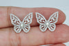 1 Carat Natural Diamond 14K White Gold Butterfly Earrings