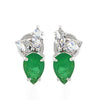 1.43 Carat Zambian Emerald SI/H Natural Diamond Stud Earrings 14k White Gold