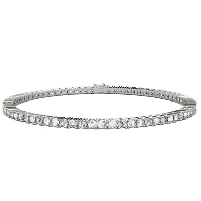 3.50 Carat F/SI Natural Round Diamond Tennis Bracelet 9k White Gold