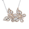 2.20 Carat Natural Diamond 14K Rose Gold Butterfly Necklace