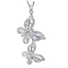 2 Carat Natural Diamond 14K White Gold Butterfly Necklace