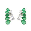 3.59 Carat Zambian Emerald SI/H Natural Diamond Stud Earrings 10k White Gold