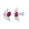 3.20 Carat Ruby SI/H Natural Diamond Pear Stud Earrings Solid 10k White Gold