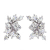 1.40 Carat Natural H-SI Diamond Stud 14k White Solid Gold Cluster Earrings