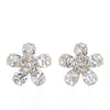 1.70 Carat Natural H/SI Baguette Diamond Flower Stud Earrings Solid 10k White Gold