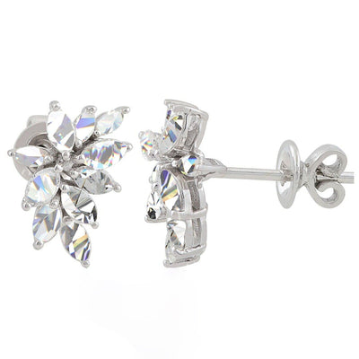 1.40 Carat SI/H Natural Marquise Diamond Stud Earrings 10k White Solid Gold