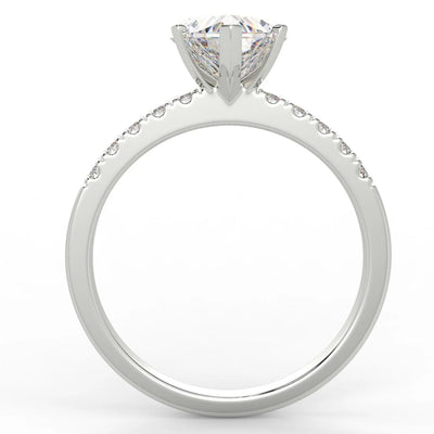 1.25 Carat Heart Cut VVS2 Clarity Solitaire Pave Natural Diamond Engagement Ring in 14K White Gold