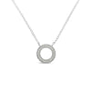 .925 Sterling Silver 1/6 cttw Diamond Hoop Circle Pendant Necklace (I-J, I3-Promo)