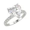 3.08 Carat Heart Cut VS1/D Solitaire Pave Natural Diamond Engagement Ring 14K White Gold