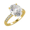 1.10 Carat Oval Cut SI1 Clarity D Solitaire Pave Natural Diamond Engagement Ring 14K Yellow Gold