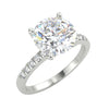 3.07 Carat Round Cut VS2/E Solitaire Natural Pave Diamond Engagement Ring 14K White Gold