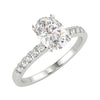 1.10 Carat Oval Cut VVS2 Clarity F Solitaire Pave Natural Diamond Engagement Ring 14K White Gold