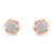 Rose Gold Plated Sterling Silver Round Diamond Rose Stud Earrings (0.15 cttw, I-J Color, I2-I3 Clarity)