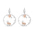 Rose Gold Plated .925 Sterling Silver 1/10 Cttw Diamond Floral Hoop Earrings (I-J Color, SI1-SI2 Clarity)