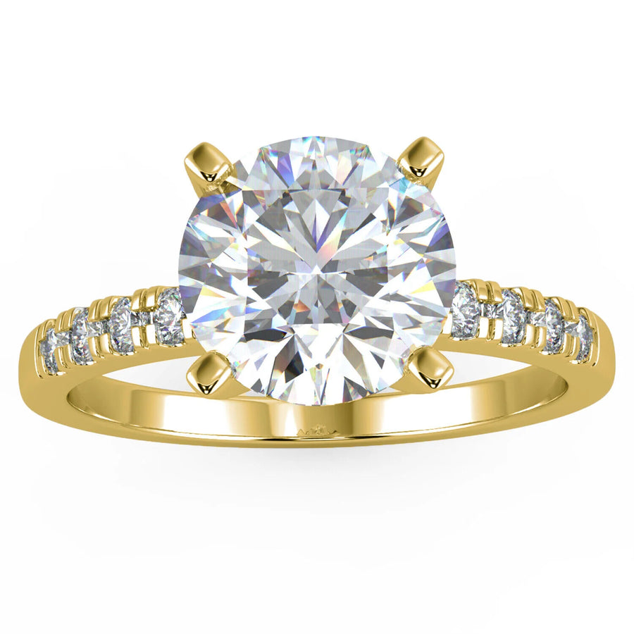 0.50 Carat Round Diamond Solitaire Engagement Ring in 14K Yellow Gold VS1 Clarity, D Color